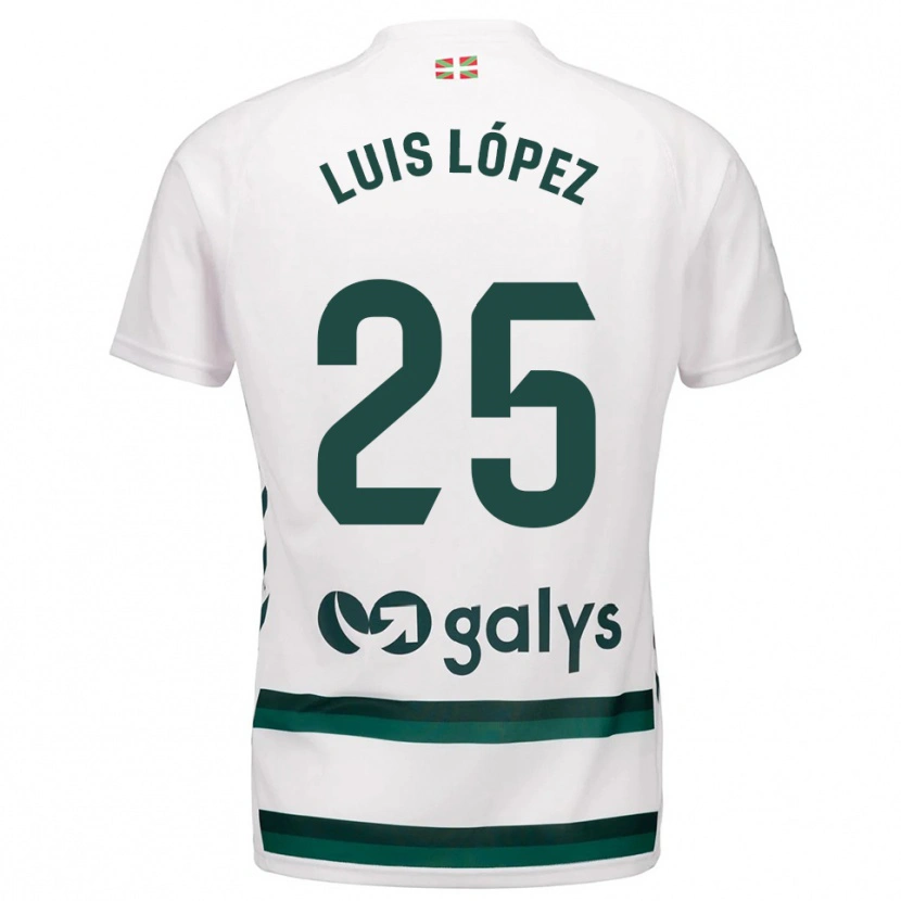 Danxen Homem Camisola Luis López #25 Branco Verde Alternativa 2025/26 Camisa
