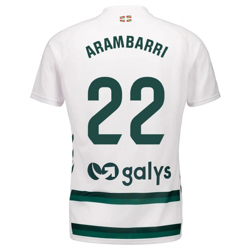 Danxen Homem Camisola Aritz Arambarri #22 Branco Verde Alternativa 2025/26 Camisa