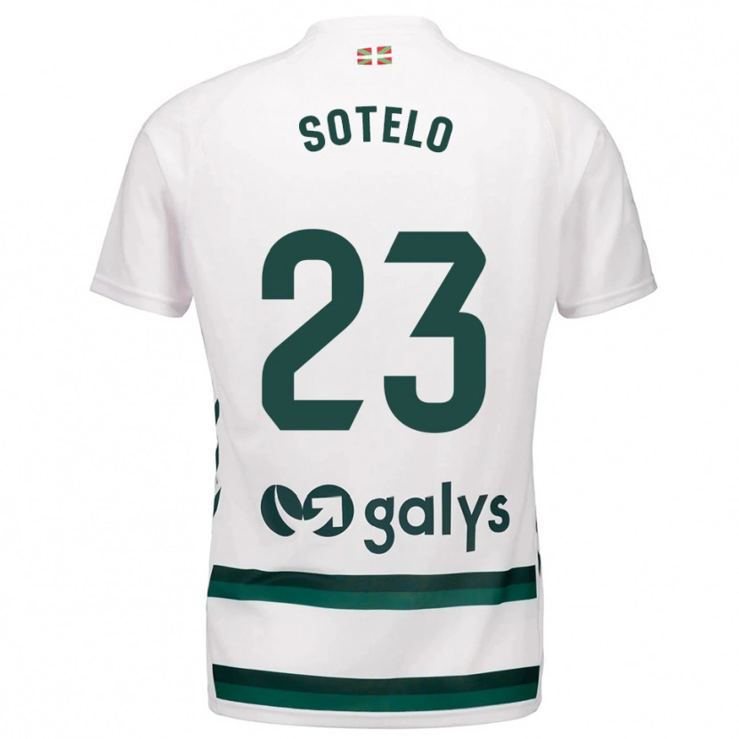 Danxen Homem Camisola Marcos Sotelo #23 Branco Verde Alternativa 2025/26 Camisa
