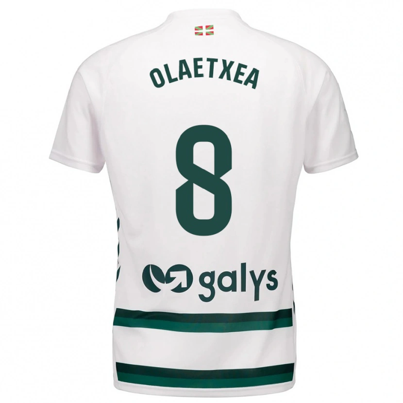 Danxen Homem Camisola Lander Olaetxea #8 Branco Verde Alternativa 2025/26 Camisa