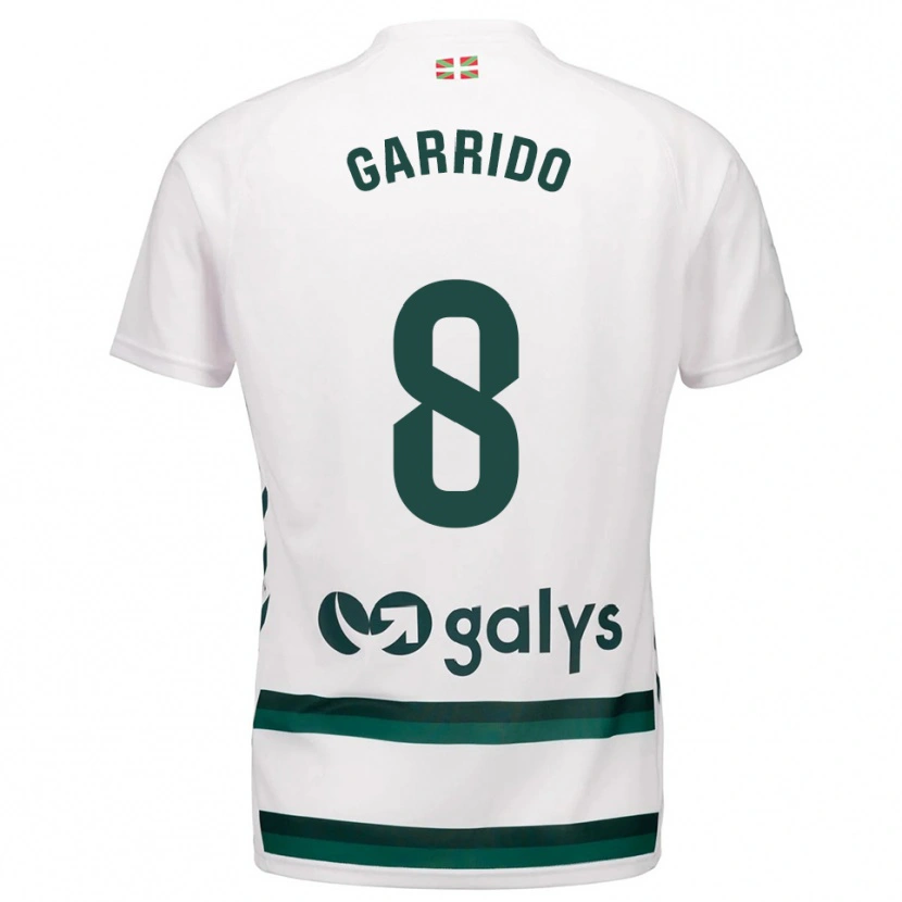 Danxen Homem Camisola Aleix Garrido #8 Branco Verde Alternativa 2025/26 Camisa
