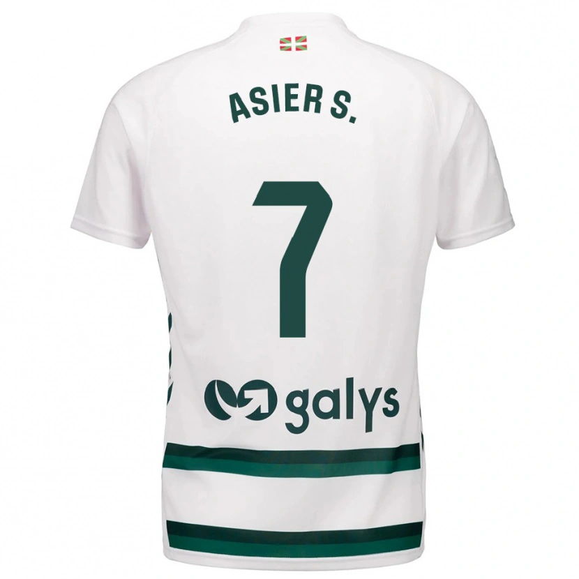 Danxen Homem Camisola Asier Sánchez #7 Branco Verde Alternativa 2025/26 Camisa