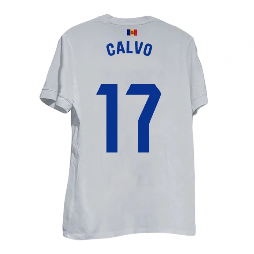 Danxen Homem Camisola Álex Calvo #17 Branco Azul Amarelo Alternativa 2025/26 Camisa