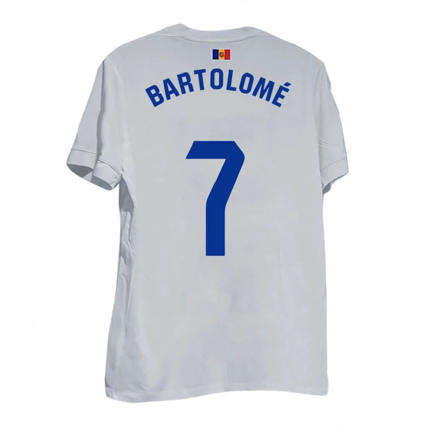 Danxen Homem Camisola Luis Bartolomé #7 Branco Azul Amarelo Alternativa 2025/26 Camisa