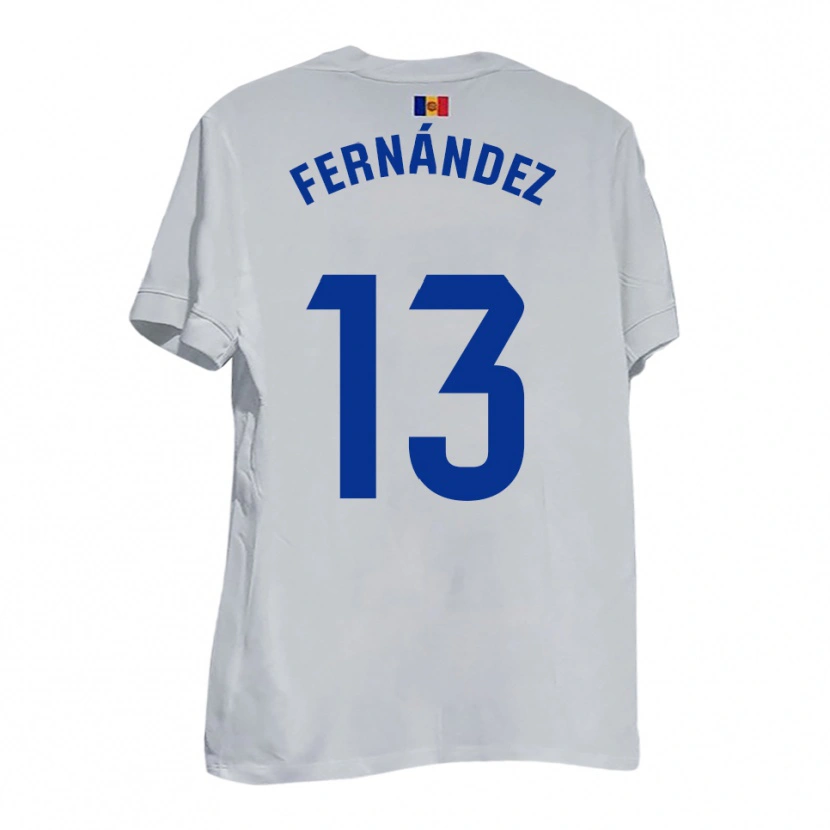 Danxen Homem Camisola Ferran Fernández #13 Branco Azul Amarelo Alternativa 2025/26 Camisa