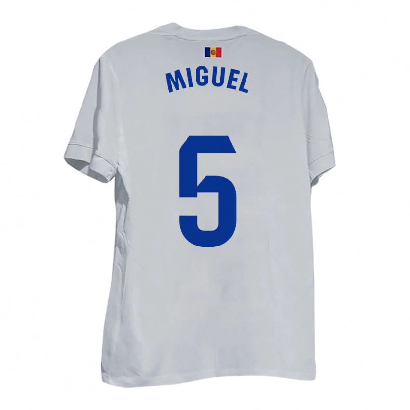 Danxen Homem Camisola Carlos Miguel #5 Branco Azul Amarelo Alternativa 2025/26 Camisa