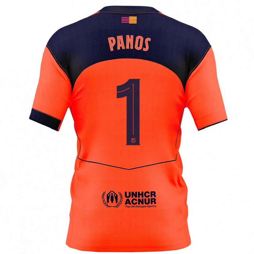 Danxen Homem Camisola Sandra Panos #1 Laranja Marinho Terceiro 2025/26 Camisa