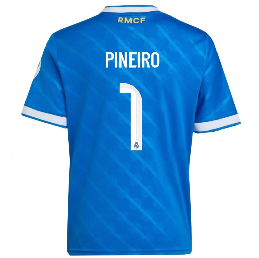 Danxen Homem Camisola Diego Pineiro #1 Azul Branco Terceiro 2025/26 Camisa