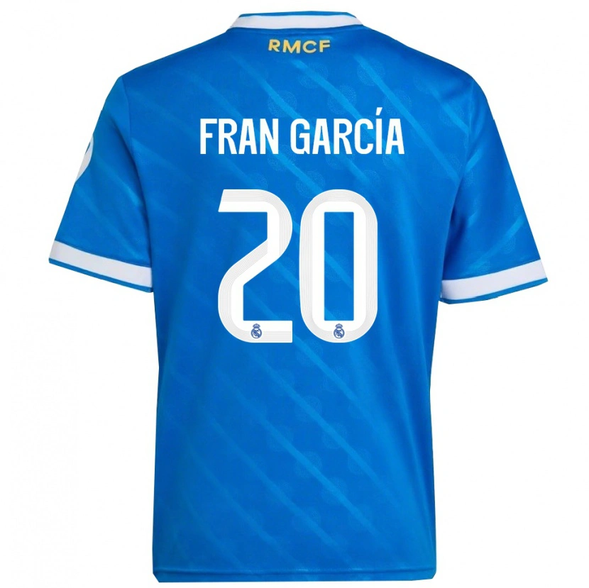 Danxen Homem Camisola Fran García #20 Azul Branco Terceiro 2025/26 Camisa