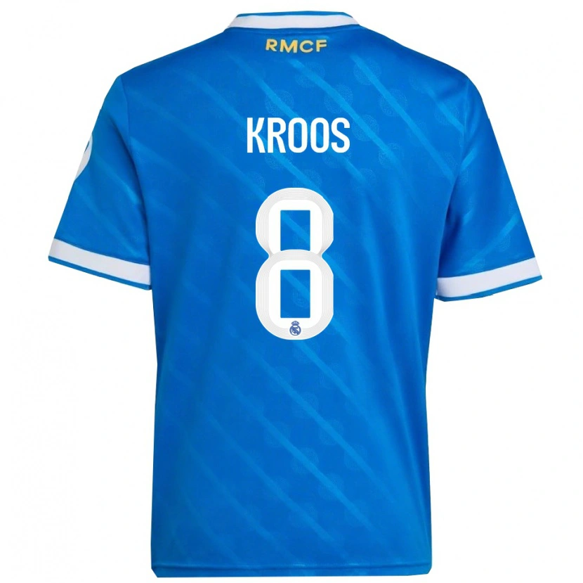 Danxen Homem Camisola Toni Kroos #8 Azul Branco Terceiro 2025/26 Camisa