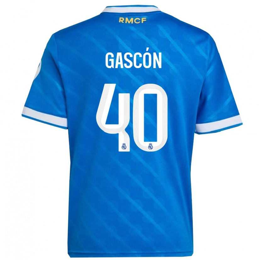 Danxen Homem Camisola Ignacio Gascón #40 Azul Branco Terceiro 2025/26 Camisa