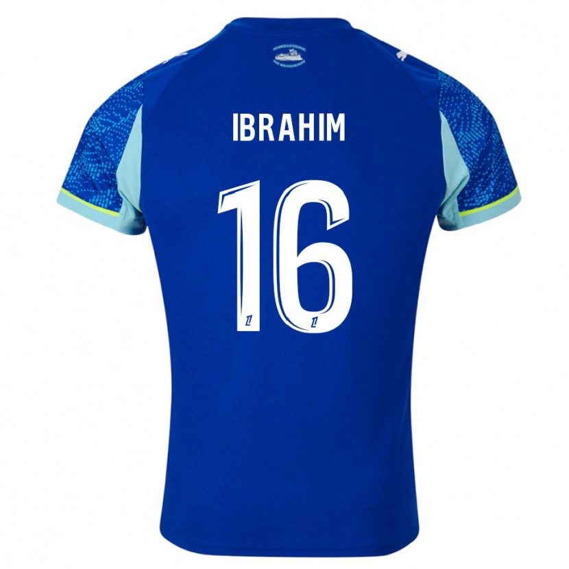 Danxen Homem Camisola Ayman Ibrahim #16 Azul Celeste Branco Terceiro 2025/26 Camisa