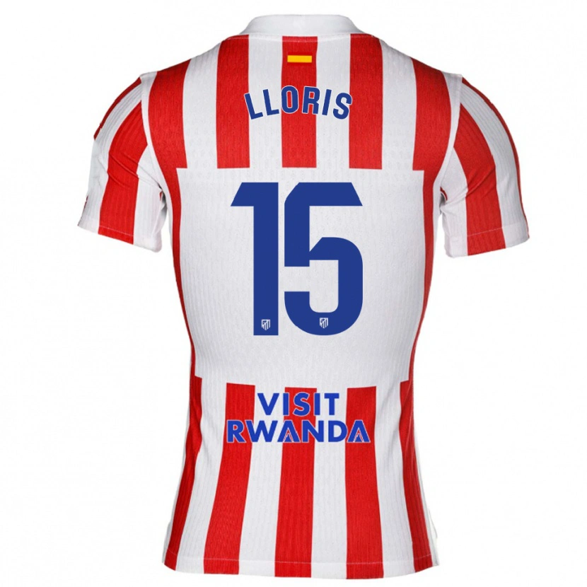 Danxen Mulher Camisola Silvia Lloris #15 Vermelho Branco Principal 2025/26 Camisa