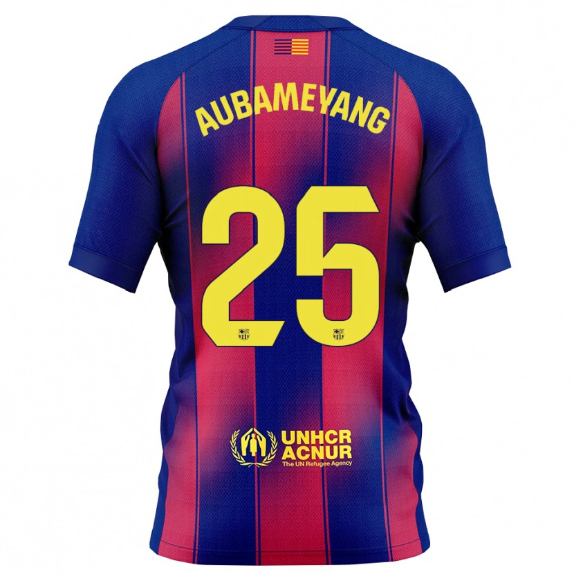 Danxen Mulher Camisola Pierre Emerick Aubameyang #25 Azul Vermelho Principal 2025/26 Camisa