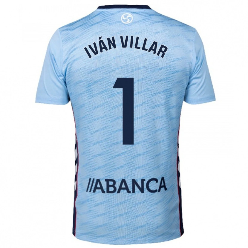 Danxen Mulher Camisola Iván Villar #1 Azul Celeste Vermelho Principal 2025/26 Camisa
