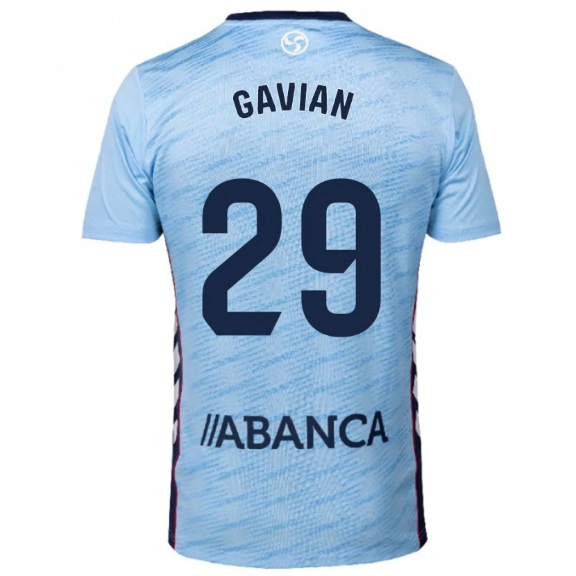 Danxen Mulher Camisola Pablo Gavián #29 Azul Celeste Vermelho Principal 2025/26 Camisa