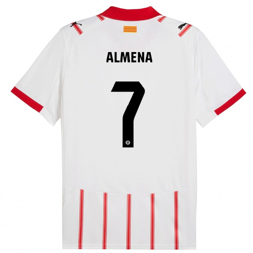 Danxen Mulher Camisola Iker Almena #7 Branco Vermelho Principal 2025/26 Camisa