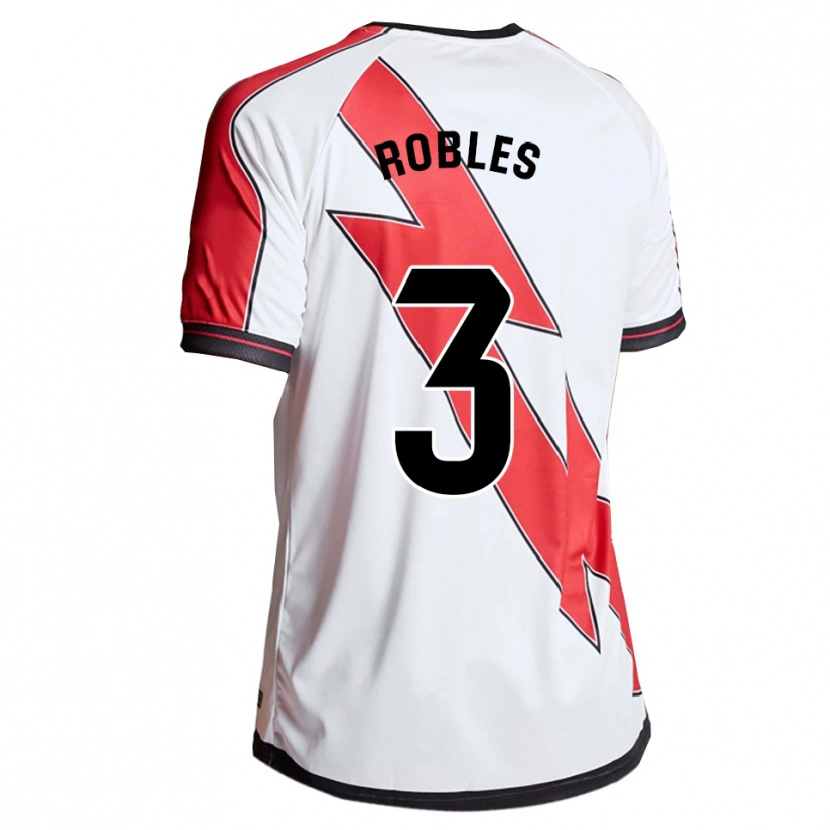 Danxen Mulher Camisola Diego Robles #3 Branco Vermelho Principal 2025/26 Camisa