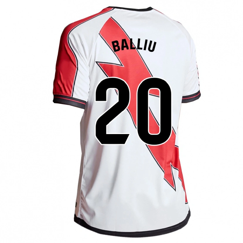 Danxen Mulher Camisola Iván Balliu #20 Branco Vermelho Principal 2025/26 Camisa