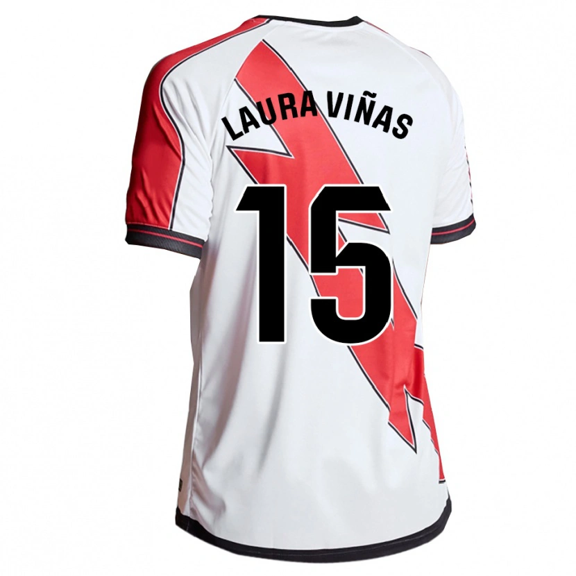 Danxen Mulher Camisola Laura Viñas Herrera #15 Branco Vermelho Principal 2025/26 Camisa