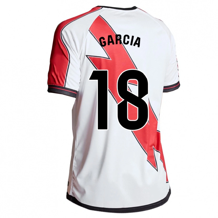 Danxen Mulher Camisola Álvaro García #18 Branco Vermelho Principal 2025/26 Camisa