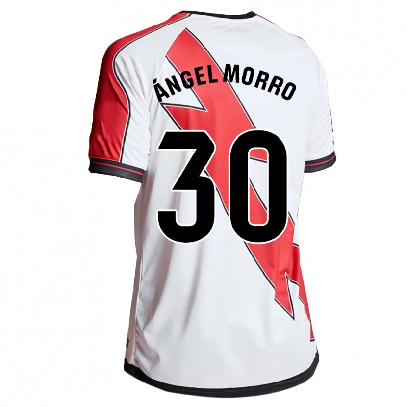 Danxen Mulher Camisola Miguel Ángel Morro #30 Branco Vermelho Principal 2025/26 Camisa