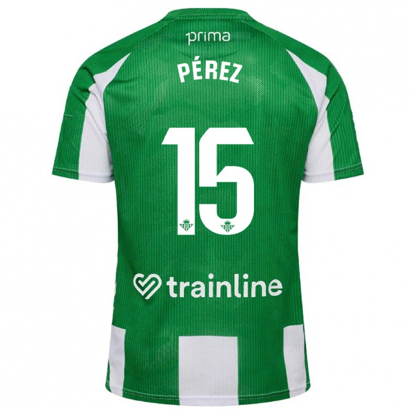 Danxen Mulher Camisola Álex Pérez #15 Verde Branco Principal 2025/26 Camisa
