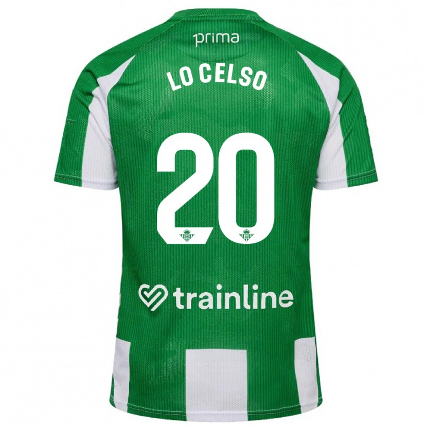 Danxen Mulher Camisola Giovani Lo Celso #20 Verde Branco Principal 2025/26 Camisa