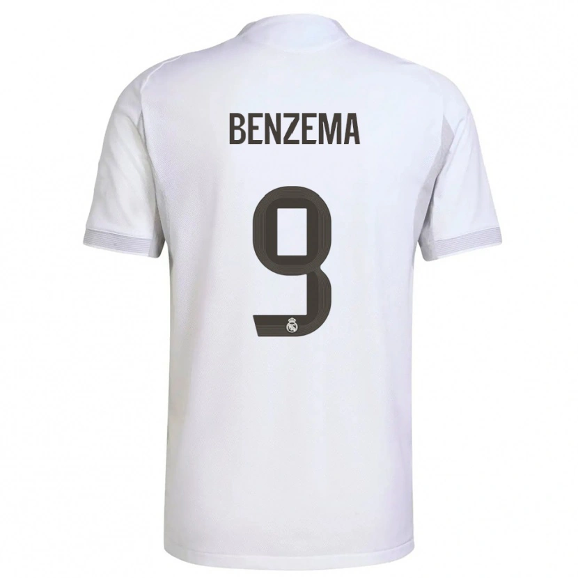 Danxen Mulher Camisola Karim Benzema #9 Branco Amarelo Principal 2025/26 Camisa