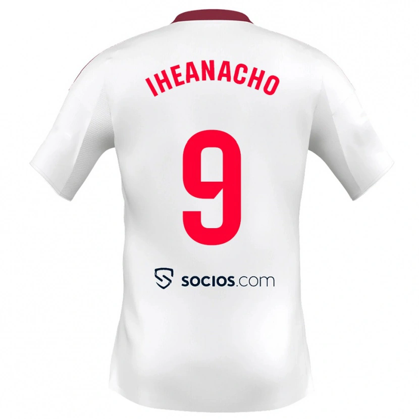 Danxen Mulher Camisola Kelechi Iheanacho #9 Branco Vermelho Principal 2025/26 Camisa