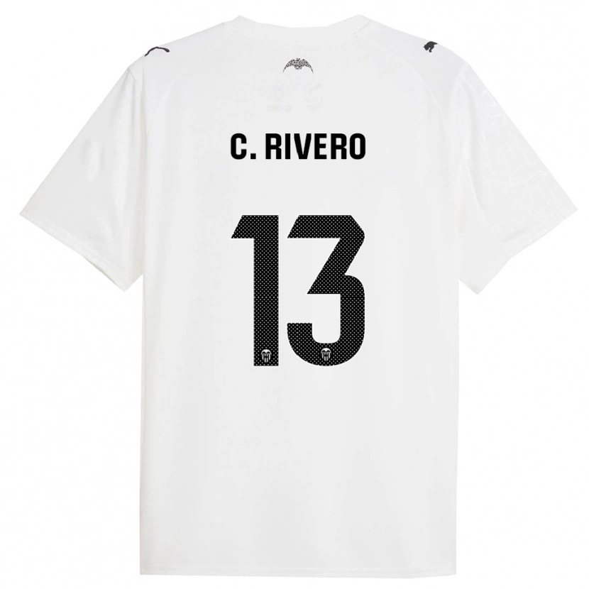 Danxen Mulher Camisola Cristian Rivero #13 Branco Preto Principal 2025/26 Camisa
