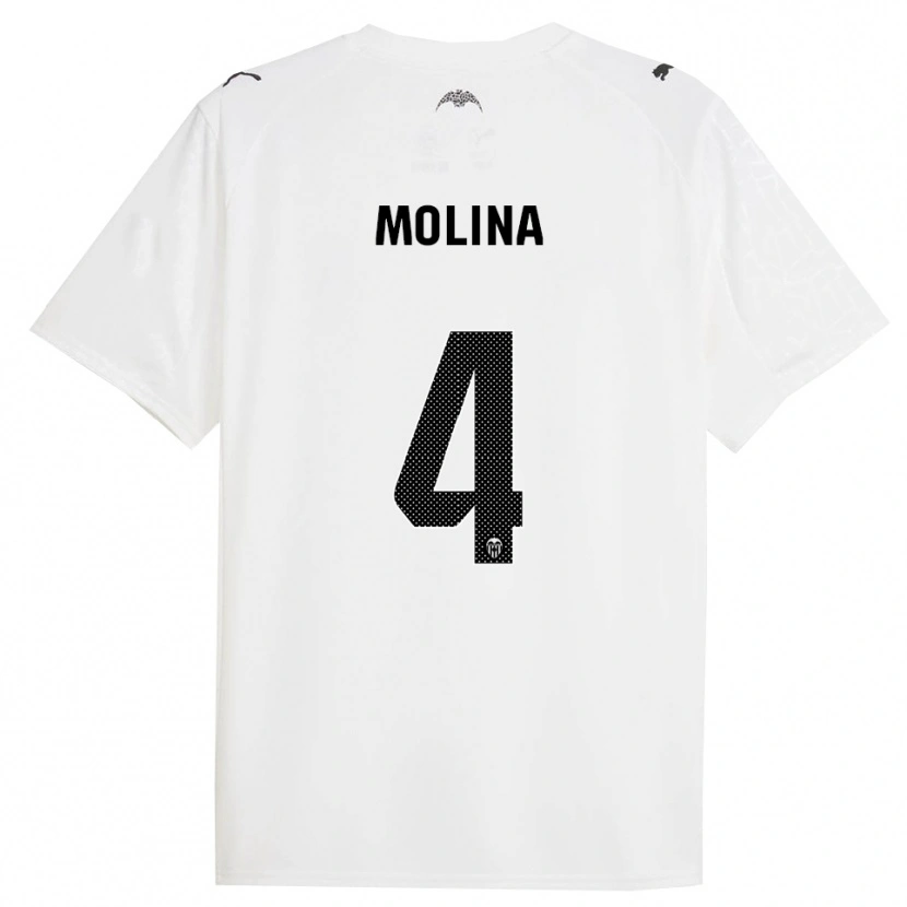 Danxen Mulher Camisola María Molina #4 Branco Preto Principal 2025/26 Camisa