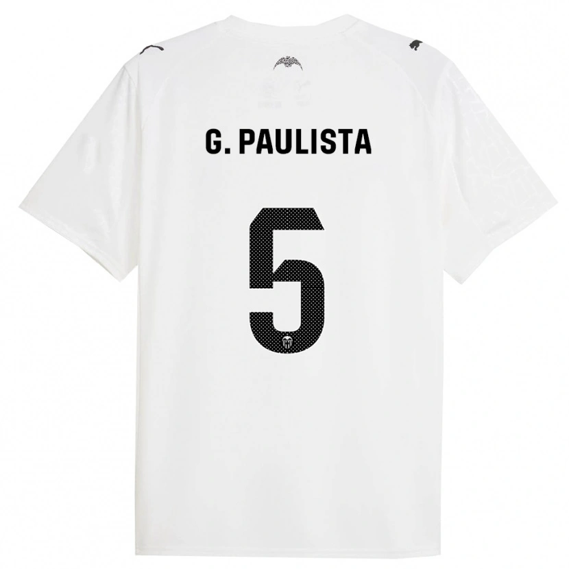 Danxen Mulher Camisola Gabriel Paulista #5 Branco Preto Principal 2025/26 Camisa