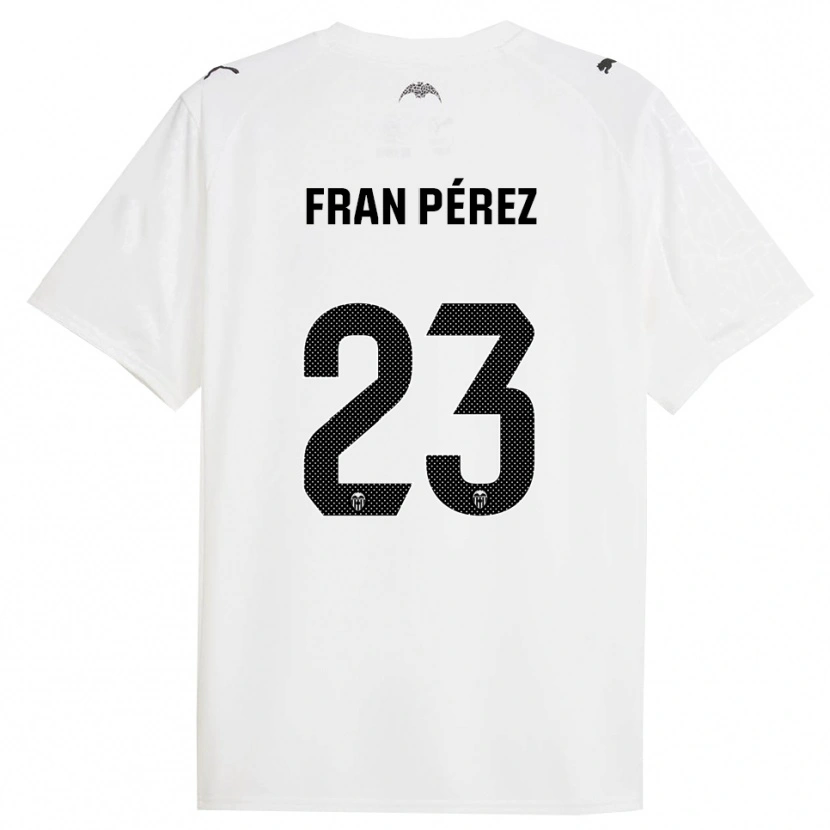 Danxen Mulher Camisola Fran Pérez #23 Branco Preto Principal 2025/26 Camisa