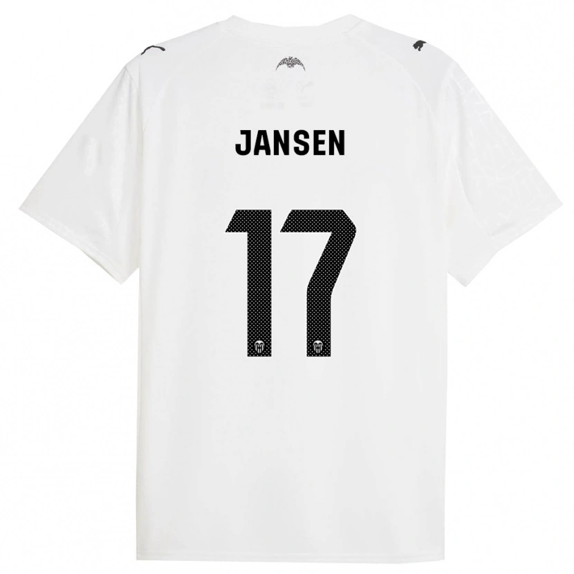 Danxen Mulher Camisola Ellen Jansen #17 Branco Preto Principal 2025/26 Camisa