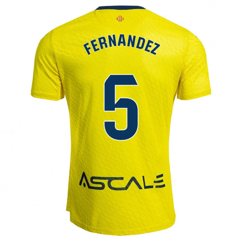 Danxen Mulher Camisola Álvaro Fernández #5 Amarelo Marinho Principal 2025/26 Camisa