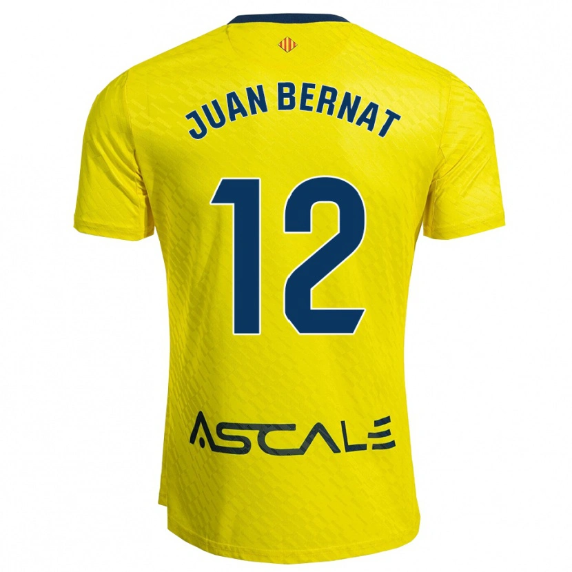 Danxen Mulher Camisola Juan Bernat #12 Amarelo Marinho Principal 2025/26 Camisa