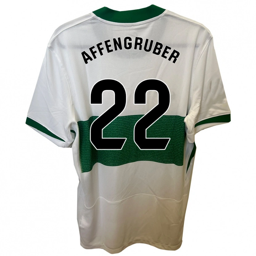 Danxen Mulher Camisola David Affengruber #22 Branco Verde Principal 2025/26 Camisa