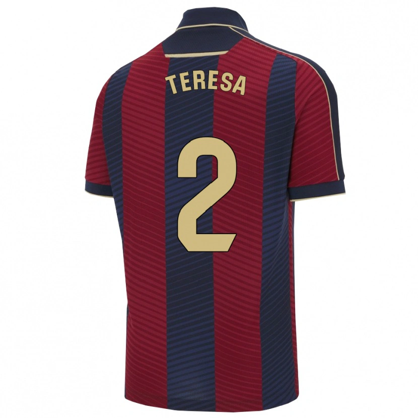 Danxen Mulher Camisola Teresa Mérida #2 Vermelho Marinho Principal 2025/26 Camisa