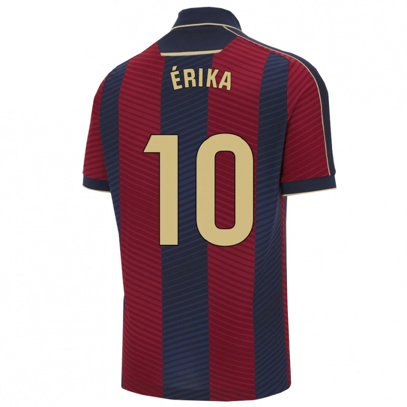 Danxen Mulher Camisola Érika González #10 Vermelho Marinho Principal 2025/26 Camisa