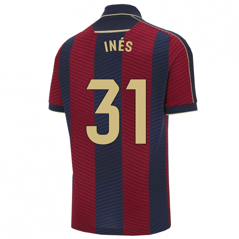 Danxen Mulher Camisola Inés Rizo #31 Vermelho Marinho Principal 2025/26 Camisa