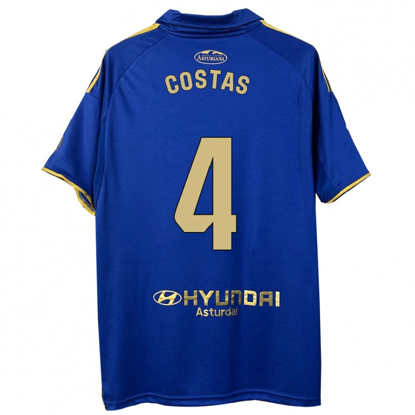 Danxen Mulher Camisola David Costas #4 Azul Dourado Principal 2025/26 Camisa