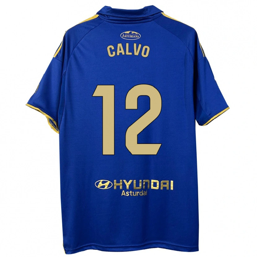 Danxen Mulher Camisola Dani Calvo #12 Azul Dourado Principal 2025/26 Camisa