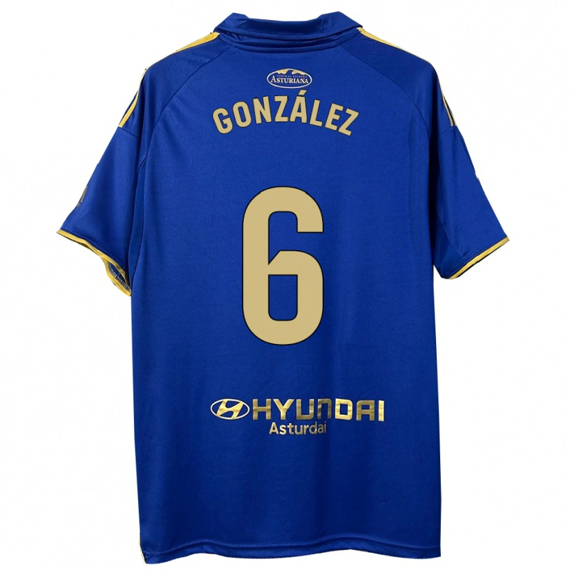 Danxen Mulher Camisola Yayo González #6 Azul Dourado Principal 2025/26 Camisa