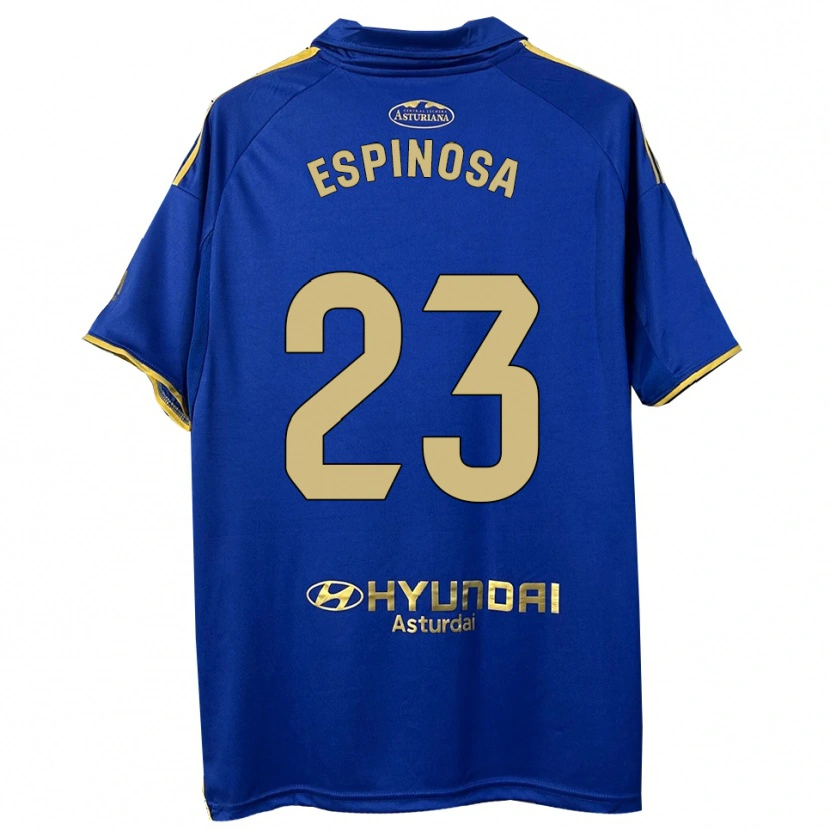 Danxen Mulher Camisola Diego Espinosa #23 Azul Dourado Principal 2025/26 Camisa