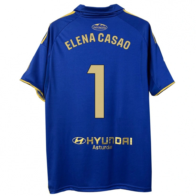 Danxen Mulher Camisola Elena Casao López #1 Azul Dourado Principal 2025/26 Camisa