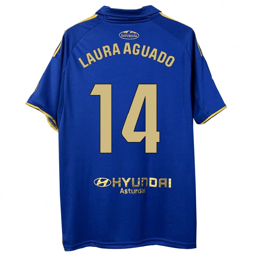 Danxen Mulher Camisola Laura Aguado #14 Azul Dourado Principal 2025/26 Camisa