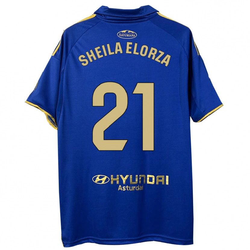 Danxen Mulher Camisola Sheila Elorza #21 Azul Dourado Principal 2025/26 Camisa
