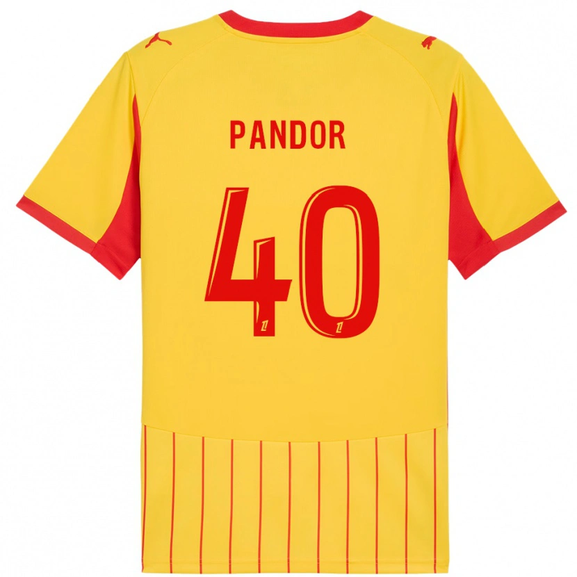 Danxen Mulher Camisola Yannick Pandor #40 Amarelo Vermelho Principal 2025/26 Camisa