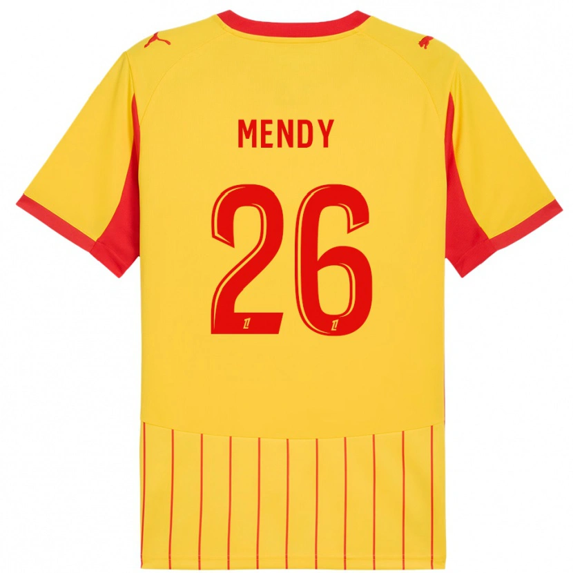 Danxen Mulher Camisola Nampalys Mendy #26 Amarelo Vermelho Principal 2025/26 Camisa